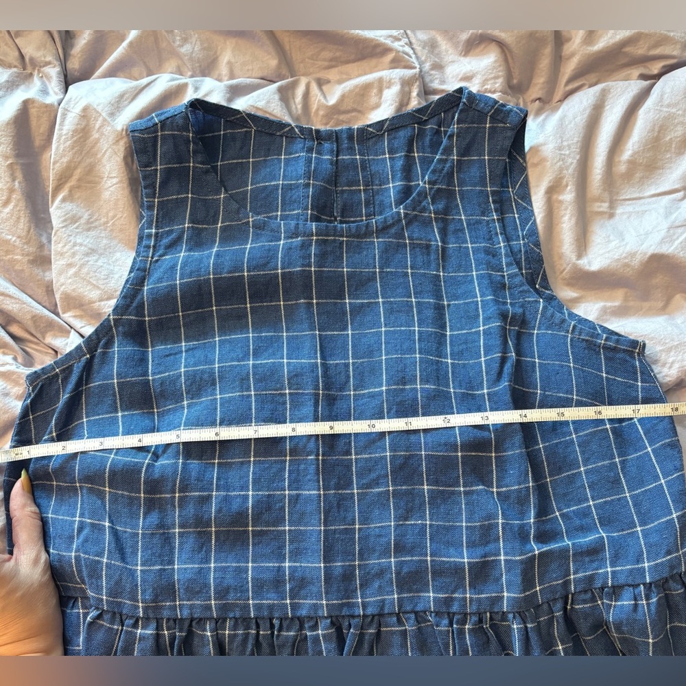 NotPerfectLinen Napa Dress in Blue Checks Size S/M - Picture 6 of 6